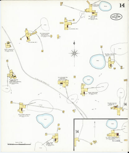 Sanborn Fire Insurance Map from Galena, Cherokee County, Kansas (1900), Sheet #0014 - Complete Map Set gallery image, historic Sanborn map, vintage wall art, Kansas Kansas