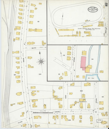 Sanborn Fire Insurance Map from Clinton, Worcester County, Massachusetts (1904), Sheet #0002 - Historic Sanborn Fire Insurance Map Print, vintage old map wall art, antique decor, genealogy gift, Massachusetts Massachusetts map
