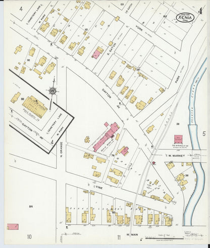 Sanborn Fire Insurance Map from Xenia, Greene County, Ohio (1919), Sheet #0004 - Complete Map Set gallery image, historic Sanborn map, vintage wall art, Ohio Ohio