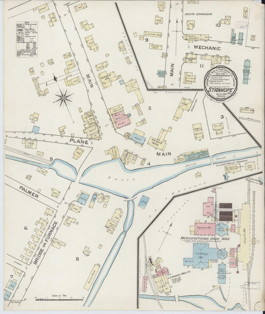 Sanborn Fire Insurance Map from Stanhope, Sussex County, New Jersey. (1886) – Historic Sanborn Fire Insurance Map Print