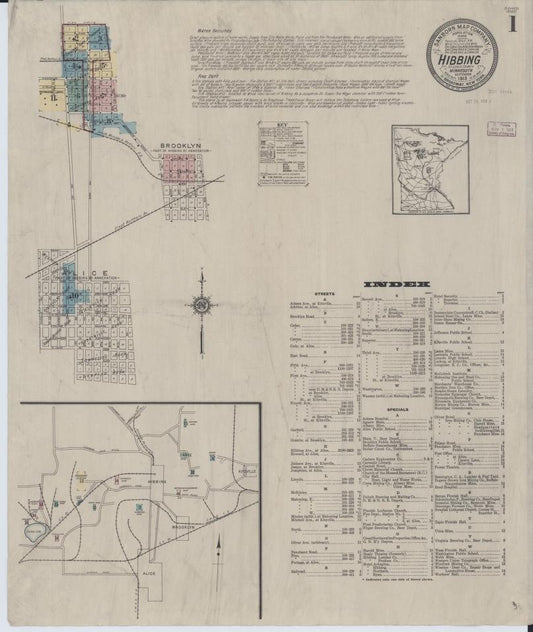 Sanborn Fire Insurance Map from Hibbing, Saint Louis County, Minnesota. (1913) – Map View