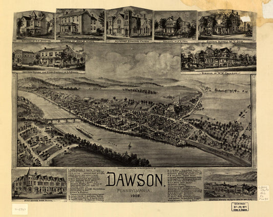 Dawson, Pennsylvania 1902 (1902) – Historic Bird’s-Eye View Panorama Print