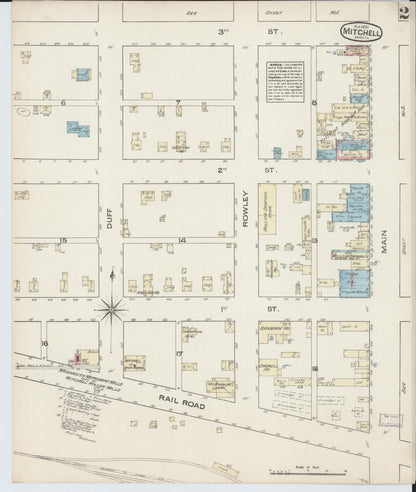 Sanborn Fire Insurance Map from Mitchell, Davison County, South Dakota (1884), Sheet #0002 - Complete Map Set gallery image, historic Sanborn map, vintage wall art, South Dakota South Dakota