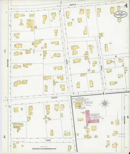 Sanborn Fire Insurance Map from Plainville, Hartford County, Connecticut (1900), Sheet #0004 - Complete Map Set gallery image, historic Sanborn map, vintage wall art, Connecticut Connecticut