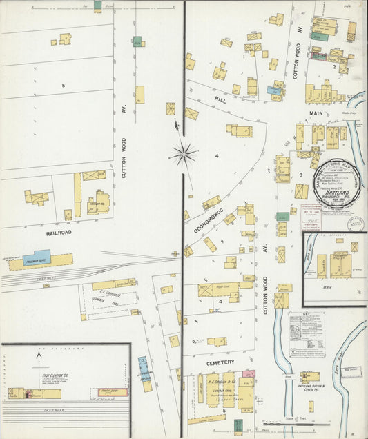 Sanborn Fire Insurance Map from Hartland, Waukesha County, Wisconsin (1899), Sheet #0001 - Historic Sanborn Fire Insurance Map Print, vintage old map wall art, antique decor, genealogy gift, Wisconsin Wisconsin map
