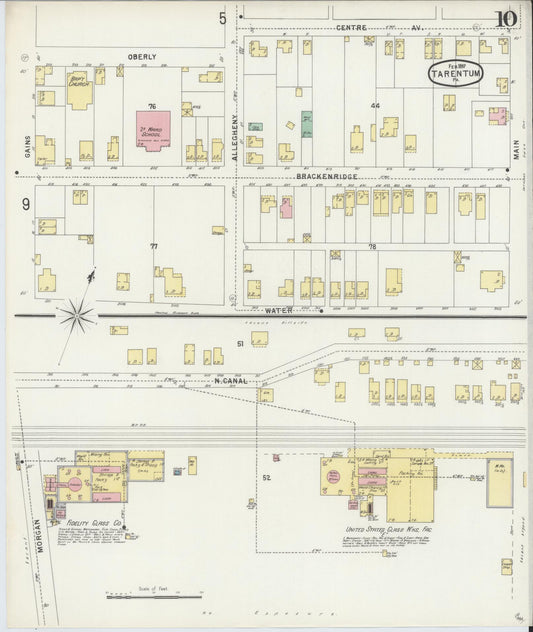 Sanborn Fire Insurance Map from Tarentum, Allegheny County, Pennsylvania (1897), Sheet #0010 - Historic Sanborn Fire Insurance Map Print, vintage old map wall art, antique decor, genealogy gift, Pennsylvania Pennsylvania map