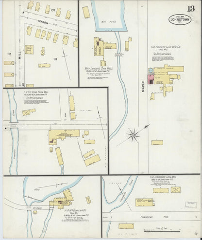 Sanborn Fire Insurance Map from Johnstown, Fulton County, New York (1897), Sheet #0013 - Complete Map Set gallery image, historic Sanborn map, vintage wall art, New York New York