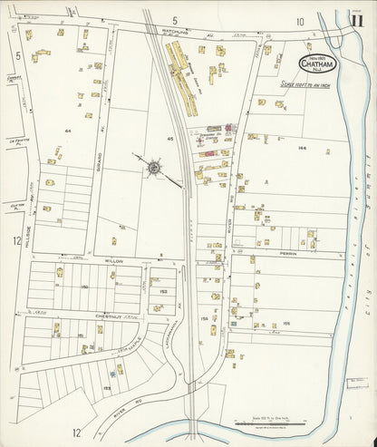 Sanborn Fire Insurance Map from Chatham, Morris County, New Jersey (1921), Sheet #0011 - Complete Map Set gallery image, historic Sanborn map, vintage wall art, New Jersey New Jersey