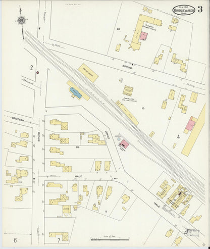 Sanborn Fire Insurance Map from Bridgewater, Plymouth County, Massachusetts (1912), Sheet #0003 - Complete Map Set gallery image, historic Sanborn map, vintage wall art, Massachusetts Massachusetts