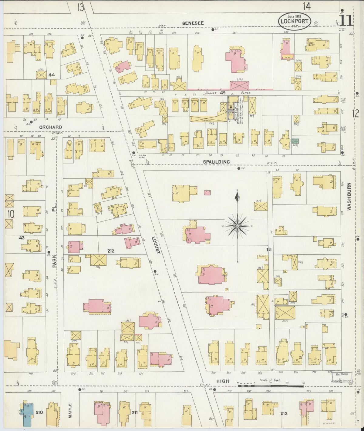 Sanborn Fire Insurance Map from Lockport, Niagara County, New York (1903), Sheet #0011 - Complete Map Set gallery image, historic Sanborn map, vintage wall art, New York New York