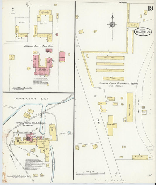 Sanborn Fire Insurance Map from Ballston Spa, Saratoga County, New York (1911), Sheet #0019 - Historic Sanborn Fire Insurance Map Print, vintage old map wall art, antique decor, genealogy gift, New York New York map