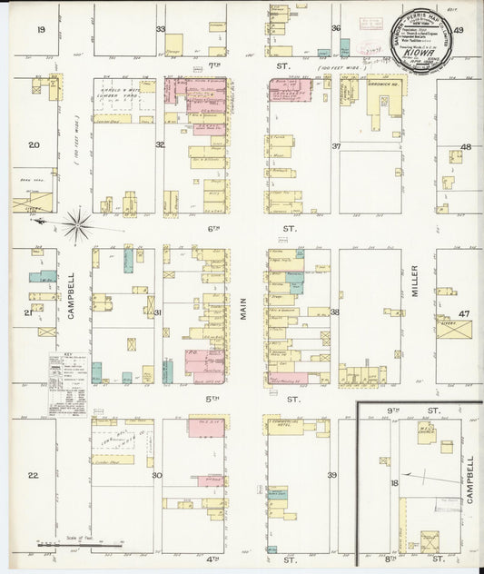 Sanborn Fire Insurance Map from Kiowa, Barber County, Kansas (1893), Sheet #0001 - Historic Sanborn Fire Insurance Map Print, vintage old map wall art, antique decor, genealogy gift, Kansas Kansas map