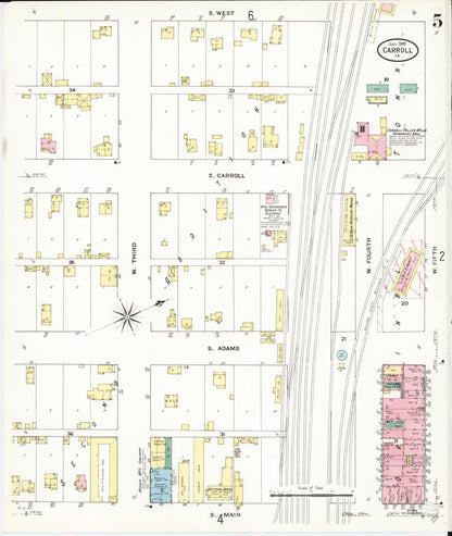 Sanborn Fire Insurance Map from Carroll, Carroll County, Iowa (1909), Sheet #0005 - Historic Sanborn Fire Insurance Map Print