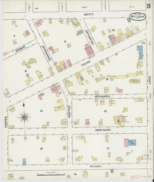 Sanborn Fire Insurance Map from Wilson, Niagara County, New York (1891), Sheet #0003 - Historic Sanborn Fire Insurance Map Print, vintage old map wall art, antique decor, genealogy gift, New York New York map