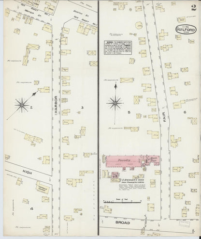 Sanborn Fire Insurance Map from Guilford, New Haven County, Connecticut (1884), Sheet #0002 - Complete Map Set gallery image, historic Sanborn map, vintage wall art, Connecticut Connecticut