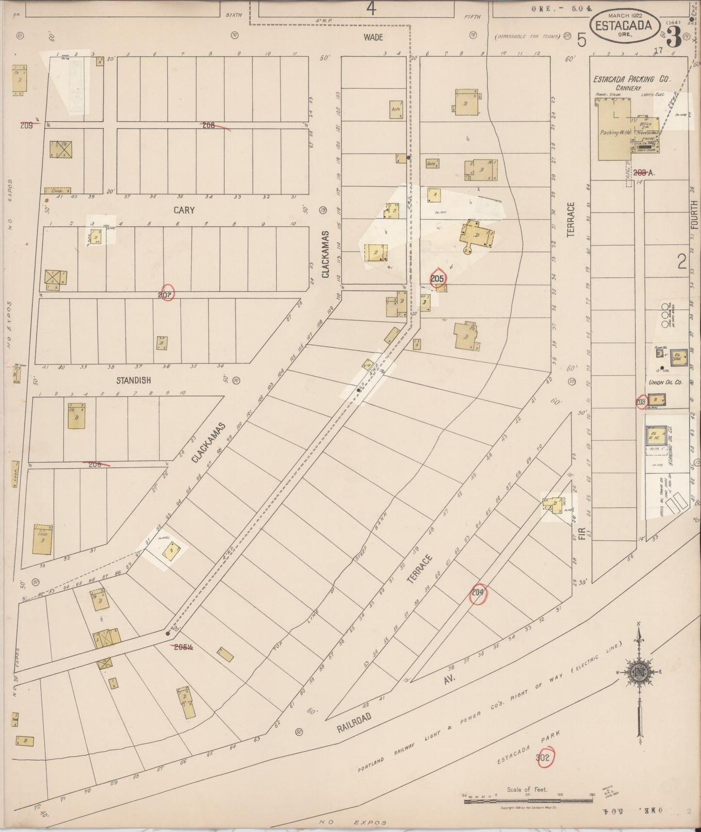 Sanborn Fire Insurance Map from Estacada, Clackamas County, Oregon (1931), Sheet #0003 - Complete Map Set gallery image, historic Sanborn map, vintage wall art, Oregon Oregon