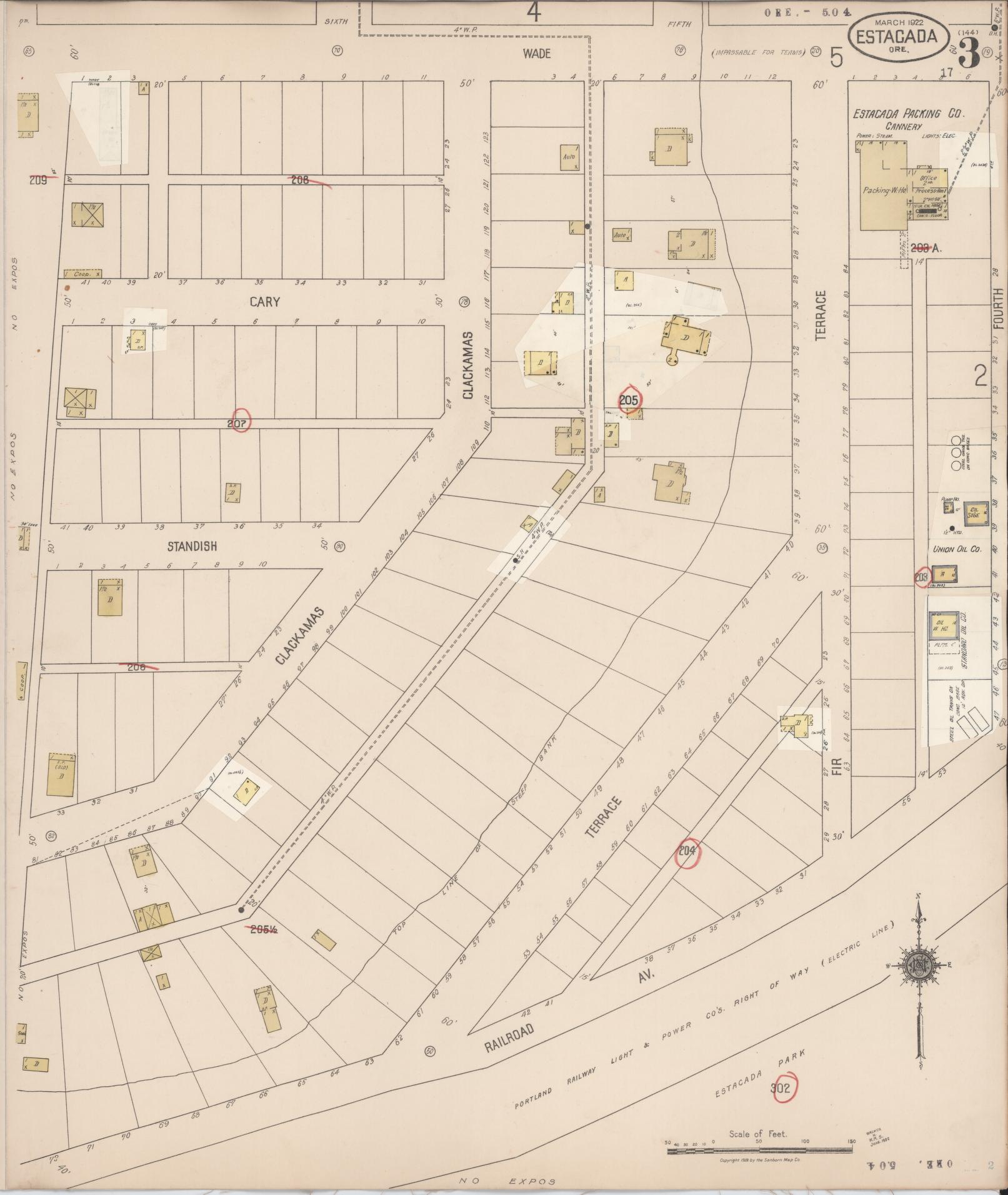 Sanborn Fire Insurance Map from Estacada, Clackamas County, Oregon (1931), Sheet #0003 - Complete Map Set gallery image, historic Sanborn map, vintage wall art, Oregon Oregon