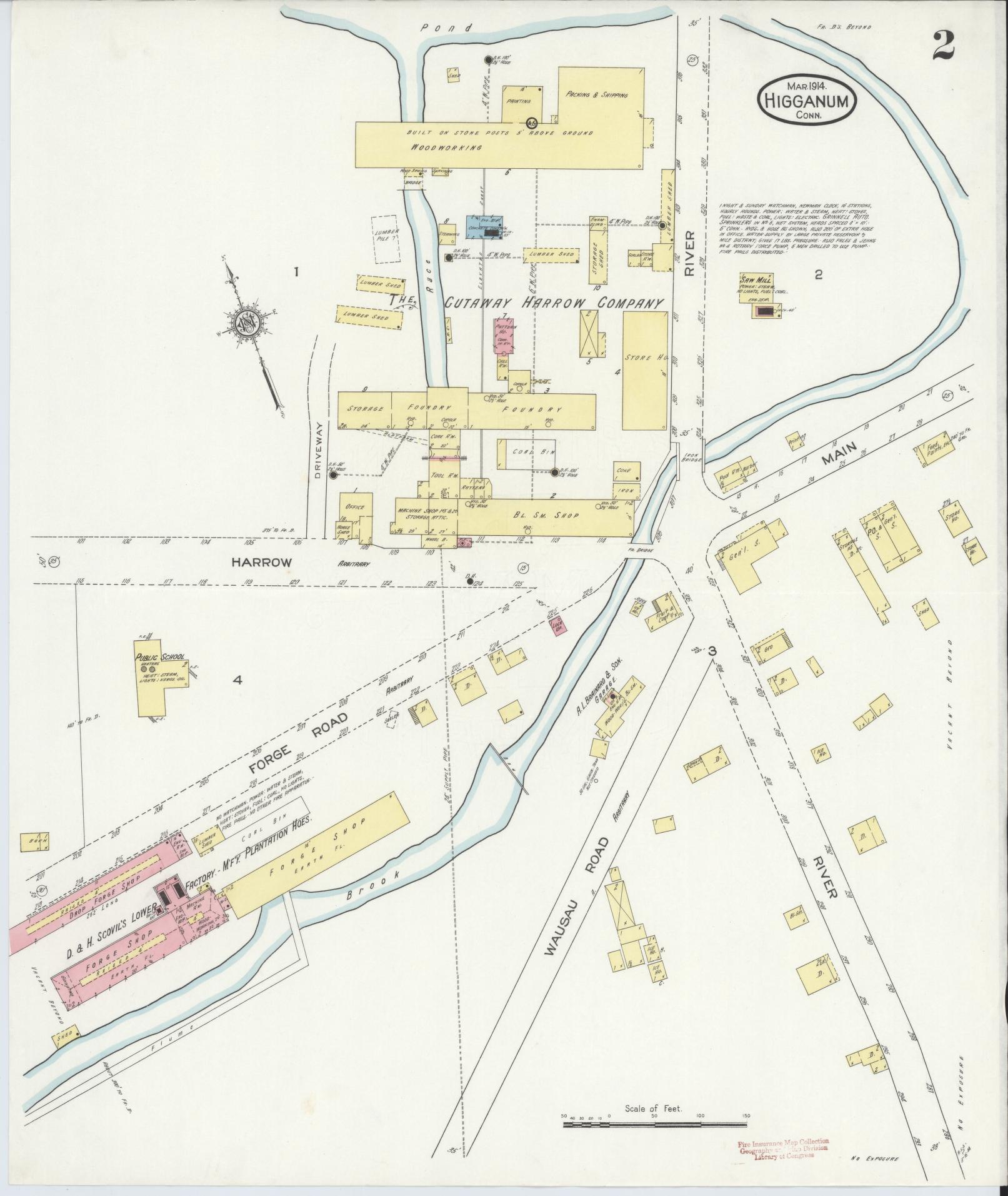Sanborn Fire Insurance Map from Higganum, Middlesex County, Connecticut (1914), Sheet #0002 - Complete Map Set gallery image, historic Sanborn map, vintage wall art, Connecticut Connecticut