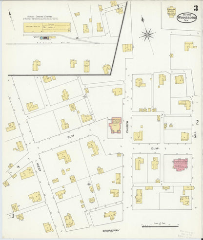 Sanborn Fire Insurance Map from Winnsboro, Wood County, Texas (1909), Sheet #0003 - Historic Sanborn Fire Insurance Map Print, vintage old map wall art, antique decor, genealogy gift, Texas Texas map
