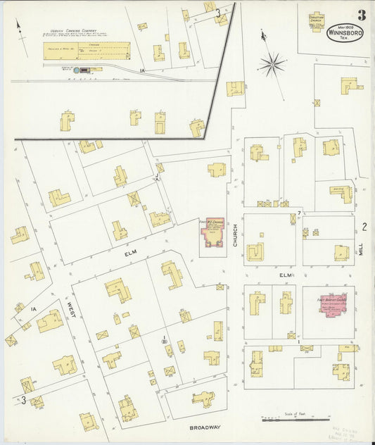 Sanborn Fire Insurance Map from Winnsboro, Wood County, Texas (1909), Sheet #0003 - Historic Sanborn Fire Insurance Map Print, vintage old map wall art, antique decor, genealogy gift, Texas Texas map