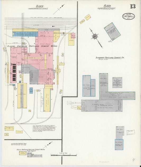 Sanborn Fire Insurance Map from Catskill, Greene County, New York (1912), Sheet #0013 - Historic Sanborn Fire Insurance Map Print, vintage old map wall art, antique decor, genealogy gift, New York New York map