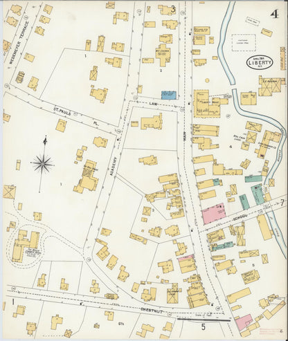 Sanborn Fire Insurance Map from Liberty, Sullivan County, New York (1904), Sheet #0004 - Complete Map Set gallery image, historic Sanborn map, vintage wall art, New York New York