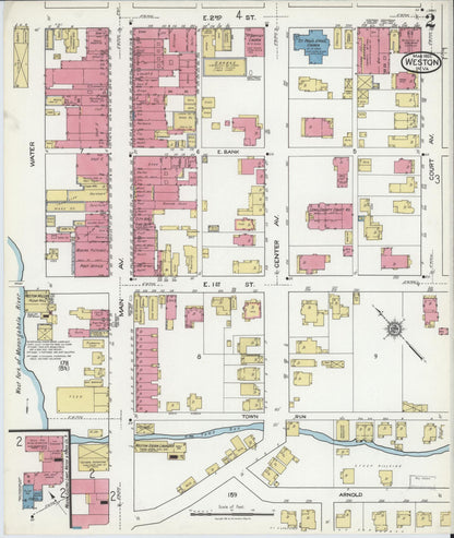 Sanborn Fire Insurance Map from Weston, Lewis County, West Virginia (1921), Sheet #0002 - Complete Map Set gallery image, historic Sanborn map, vintage wall art, West Virginia West Virginia