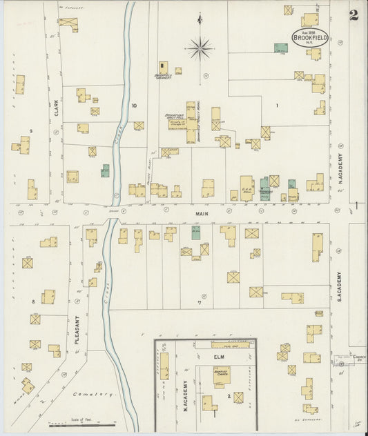 Sanborn Fire Insurance Map from Brookfield, Madison County, New York (1898), Sheet #0002 - Historic Sanborn Fire Insurance Map Print, vintage old map wall art, antique decor, genealogy gift, New York New York map