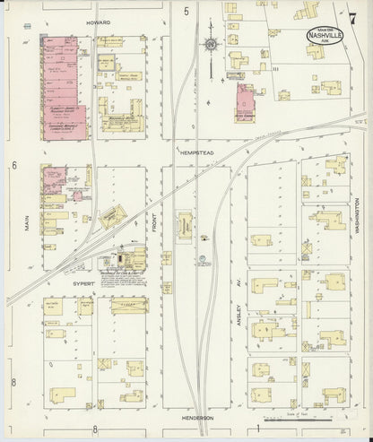 Sanborn Fire Insurance Map from Nashville, Howard County, Arkansas (1914), Sheet #0007 - Complete Map Set gallery image, historic Sanborn map, vintage wall art, Arkansas Arkansas