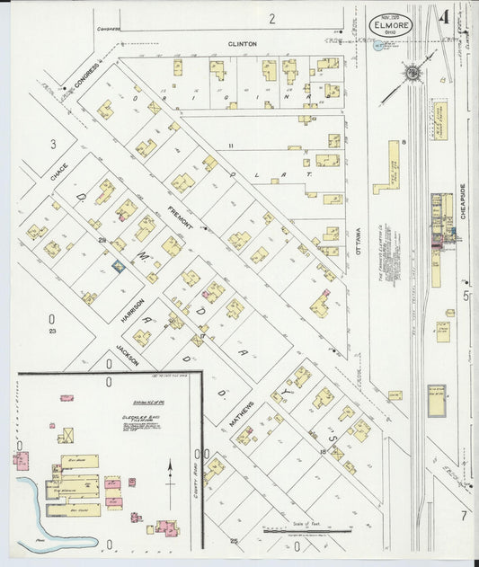Sanborn Fire Insurance Map from Elmore, Ottawa County, Ohio (1920), Sheet #0004 - Historic Sanborn Fire Insurance Map Print, vintage old map wall art, antique decor, genealogy gift, Ohio Ohio map