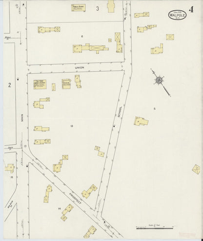 Sanborn Fire Insurance Map from Walpole, Cheshire County, New Hampshire (1915), Sheet #0004 - Complete Map Set gallery image, historic Sanborn map, vintage wall art, New Hampshire New Hampshire