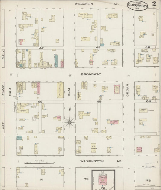 Sanborn Fire Insurance Map from Kilbourn, Columbia County, Wisconsin (1885), Sheet #0002 - Historic Sanborn Fire Insurance Map Print, vintage old map wall art, antique decor, genealogy gift, Wisconsin Wisconsin map