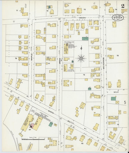 Sanborn Fire Insurance Map from Dover, Strafford County, New Hampshire (1905), Sheet #0002 - Complete Map Set gallery image, historic Sanborn map, vintage wall art, New Hampshire New Hampshire