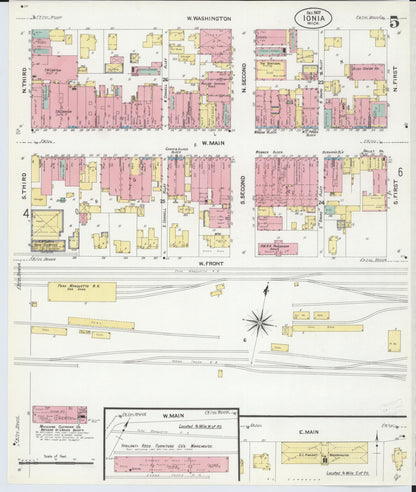 Sanborn Fire Insurance Map from Ionia, Ionia County, Michigan (1907), Sheet #0005 - Complete Map Set gallery image, historic Sanborn map, vintage wall art, Michigan Michigan