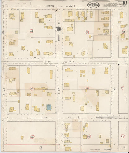 Sanborn Fire Insurance Map from Forest Grove, Washington County, Oregon (1939), Sheet #0010 - Complete Map Set gallery image, historic Sanborn map, vintage wall art, Oregon Oregon
