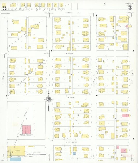 Sanborn Fire Insurance Map from Herrin, Williamson County, Illinois (1941), Sheet #0003 - Historic Sanborn Fire Insurance Map Print, vintage old map wall art, antique decor, genealogy gift, Illinois Illinois map