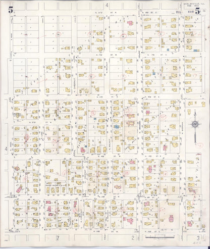 Sanborn Fire Insurance Map from Shelbyville, Shelby County, Illinois (1941), Sheet #0005 - Complete Map Set gallery image, historic Sanborn map, vintage wall art, Illinois Illinois