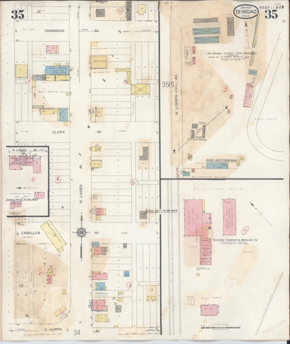 Sanborn Fire Insurance Map from Trinidad, Las Animas County, Colorado (1948), Sheet #0035 - Complete Map Set gallery image, historic Sanborn map, vintage wall art, Colorado Colorado