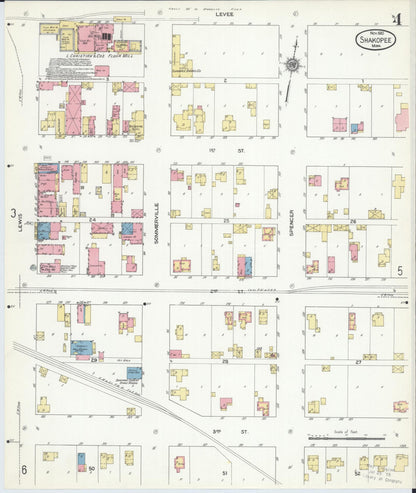 Sanborn Fire Insurance Map from Shakopee, Scott County, Minnesota (1910), Sheet #0004 - Historic Sanborn Fire Insurance Map Print, vintage old map wall art, antique decor, genealogy gift, Minnesota Minnesota map
