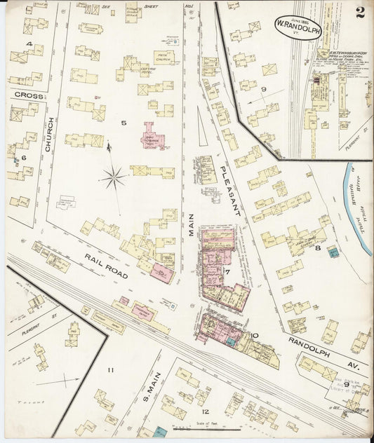 Sanborn Fire Insurance Map from West Randolph, Orange County, Vermont (1885), Sheet #0002 - Historic Sanborn Fire Insurance Map Print, vintage old map wall art, antique decor, genealogy gift, Vermont Vermont map