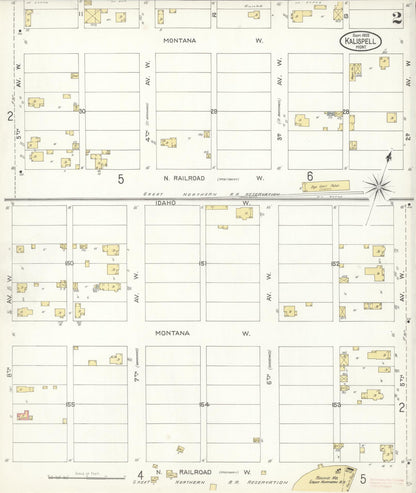 Sanborn Fire Insurance Map from Kalispell, Flathead County, Montana (1903), Sheet #0002 - Complete Map Set gallery image, historic Sanborn map, vintage wall art, Montana Montana