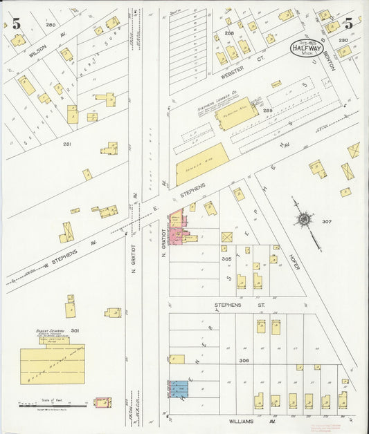 Sanborn Fire Insurance Map from Halfway, Macomb County, Michigan (1925), Sheet #0005 - Historic Sanborn Fire Insurance Map Print, vintage old map wall art, antique decor, genealogy gift, Michigan Michigan map