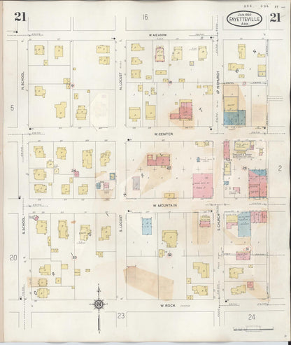 Sanborn Fire Insurance Map from Fayetteville, Washington County, Arkansas (1948), Sheet #0021 - Complete Map Set gallery image, historic Sanborn map, vintage wall art, Arkansas Arkansas
