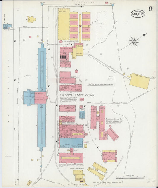 Sanborn Fire Insurance Map from Chester, Randolph County, Illinois (1899), Sheet #0009 - Historic Sanborn Fire Insurance Map Print, vintage old map wall art, antique decor, genealogy gift, Illinois Illinois map