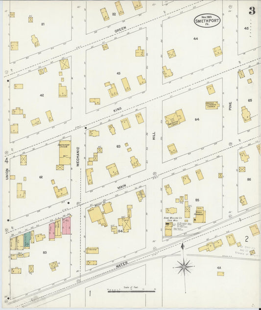 Sanborn Fire Insurance Map from Smethport, McKean County, Pennsylvania (1903), Sheet #0003 - Historic Sanborn Fire Insurance Map Print, vintage old map wall art, antique decor, genealogy gift, Pennsylvania Pennsylvania map