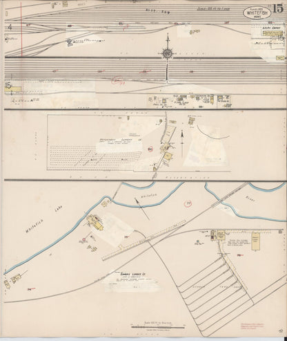 Sanborn Fire Insurance Map from Whitefish, Flathead County, Montana (1932), Sheet #0015 - Complete Map Set gallery image, historic Sanborn map, vintage wall art, Montana Montana