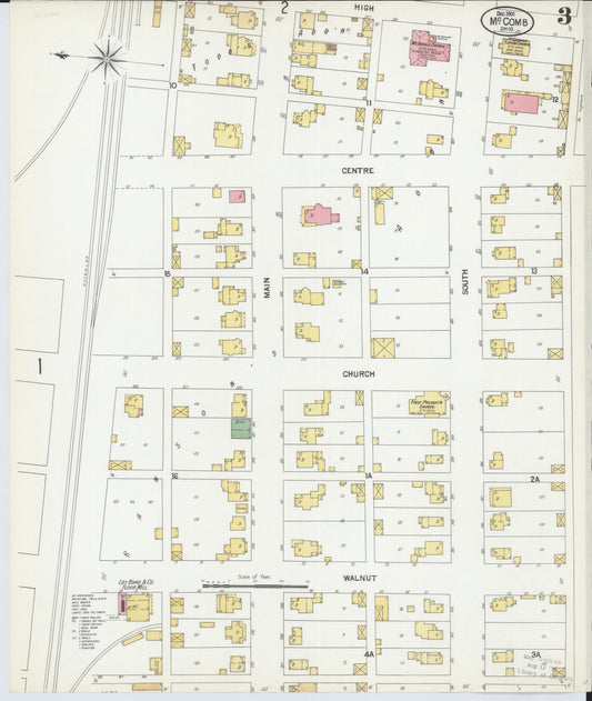 Sanborn Fire Insurance Map from McComb, Hancock County, Ohio (1901), Sheet #0003 - Historic Sanborn Fire Insurance Map Print, vintage old map wall art, antique decor, genealogy gift, Ohio Ohio map