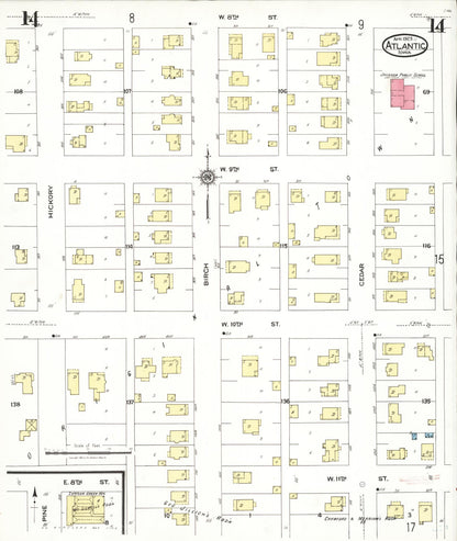 Sanborn Fire Insurance Map from Atlantic, Cass County, Iowa (1923), Sheet #0014 - Historic Sanborn Fire Insurance Map Print