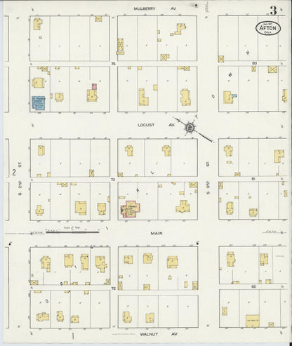Sanborn Fire Insurance Map from Afton, Ottawa County, Oklahoma (1917), Sheet #0003 - Complete Map Set gallery image, historic Sanborn map, vintage wall art, Oklahoma Oklahoma