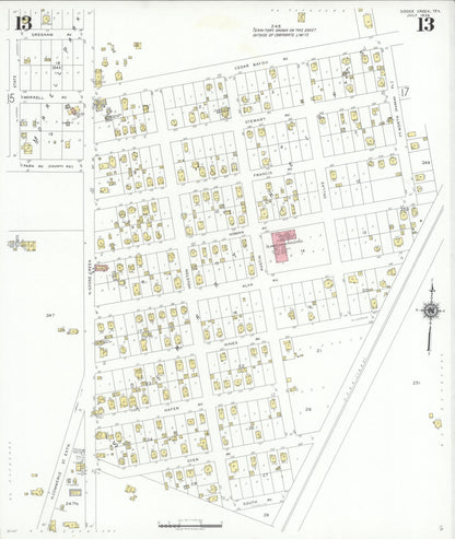 Sanborn Fire Insurance Map from Goose Creek, Harris County, Texas (1939), Sheet #0013 - Complete Map Set gallery image, historic Sanborn map, vintage wall art, Texas Texas